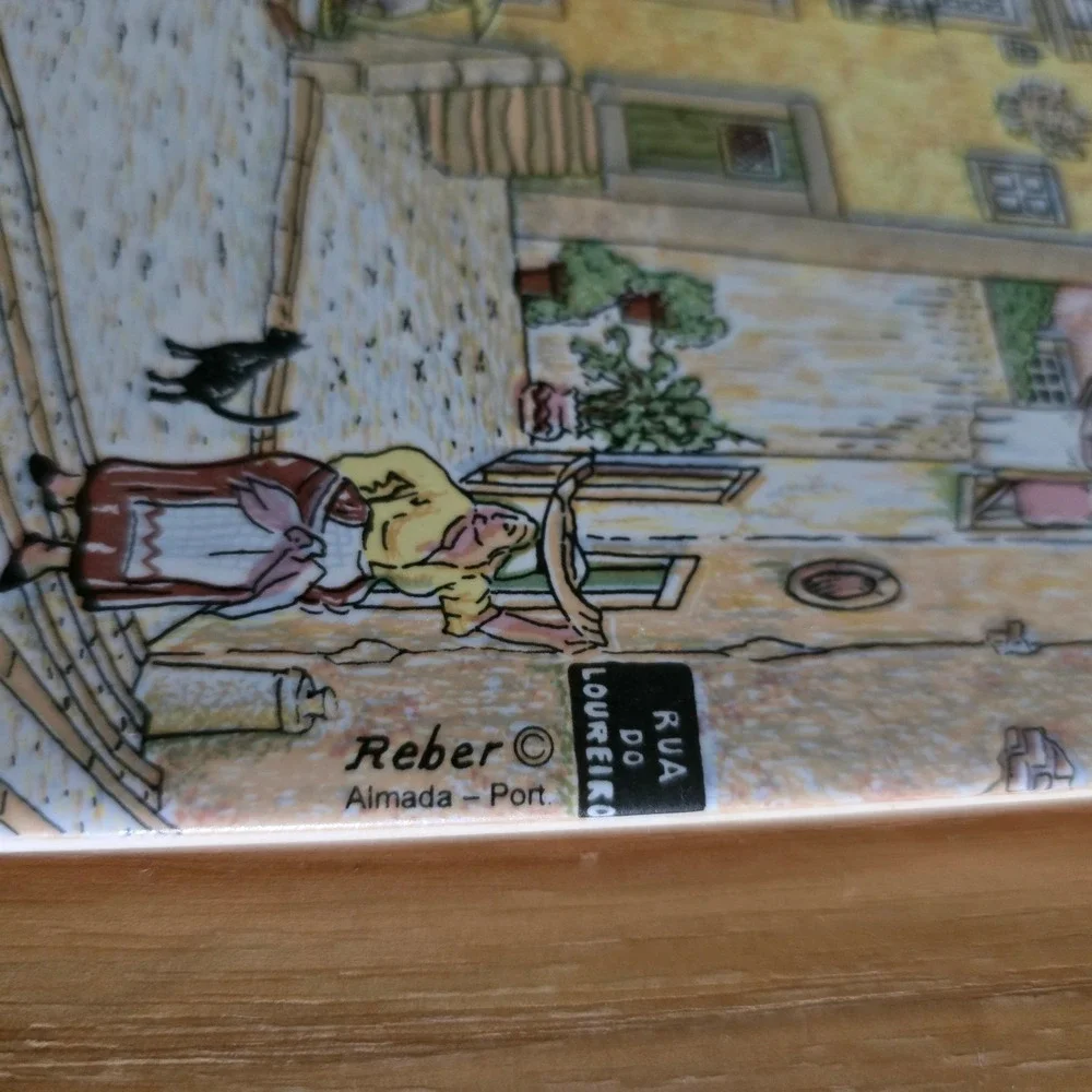 Vintage Alfama Lisboa Tile Art Reber Almada Ceramic Wall 8